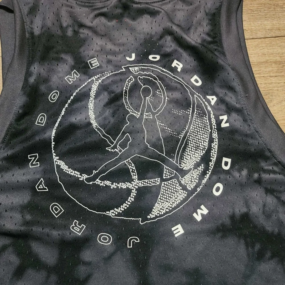 Jordan Mens Dri-FIT Basketball Jersey Tie Dye Black Jordan Dome Mesh Tank Top S
